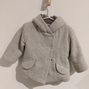 Zara Beige Unisex Baby Coat 12-18 M